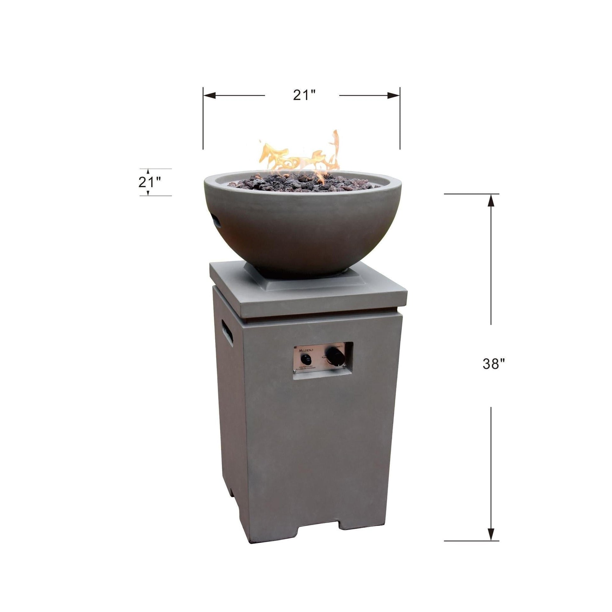Modeno Exeter 21" Light Gray Fire Pit