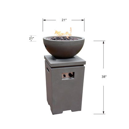 Modeno Exeter 21" Light Gray Fire Pit