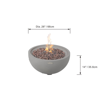 Modeno Nantucket 26" Gray Liquid Propane Fire Bowl
