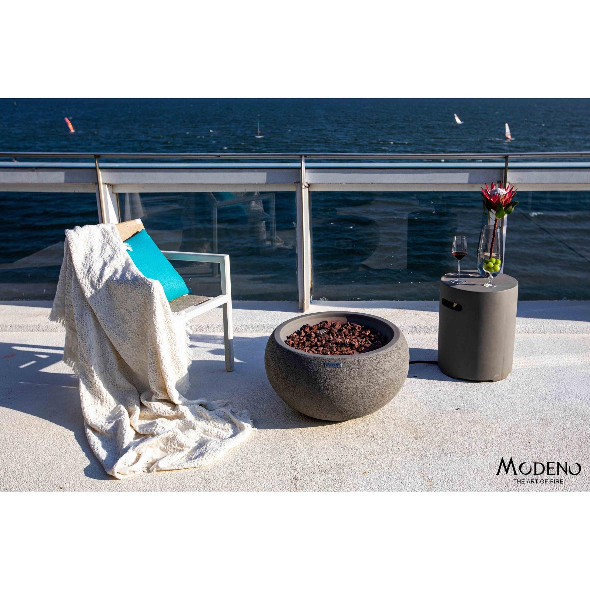Modeno Newbridge 26" Gray Natural Gas Fire Bowl