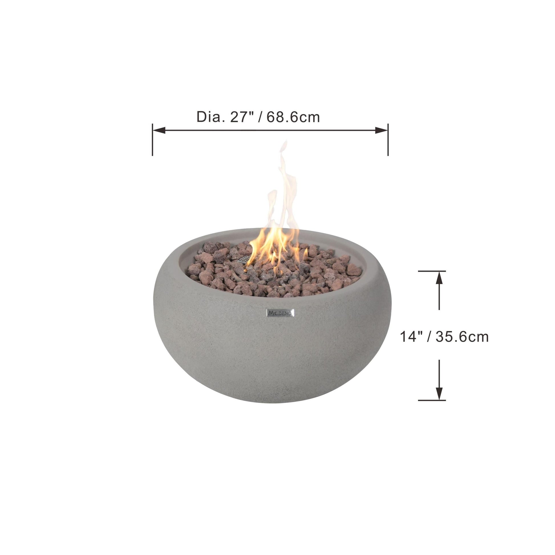 Modeno Newbridge 26" Gray Natural Gas Fire Bowl