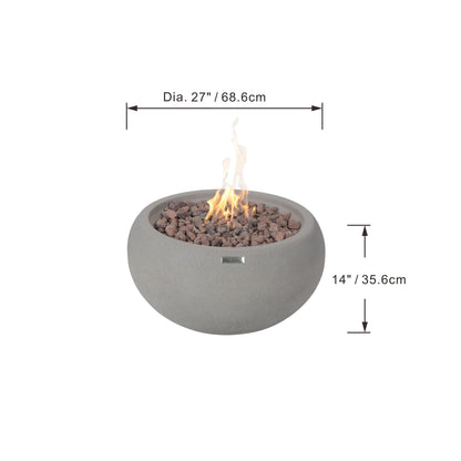 Modeno Newbridge 26" Gray Natural Gas Fire Bowl