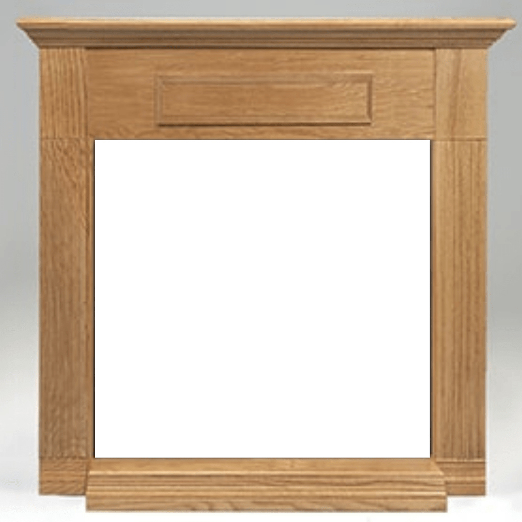 Monessen 32" Unfinished Oak Wall Cabinet Surround With Built-in Hearth For Fireplaces