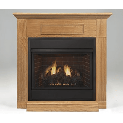 Monessen 36" Honey Oak Surround Wall Mantel Cabinet With Hearth