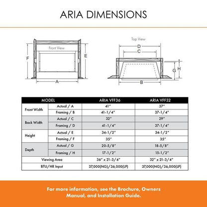 Monessen Aria 36" Traditional Vent Free Natural Gas Fireplace With IPI Ignition