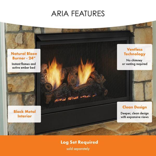 Monessen Aria 36" Traditional Vent Free Natural Gas Fireplace With IPI Ignition