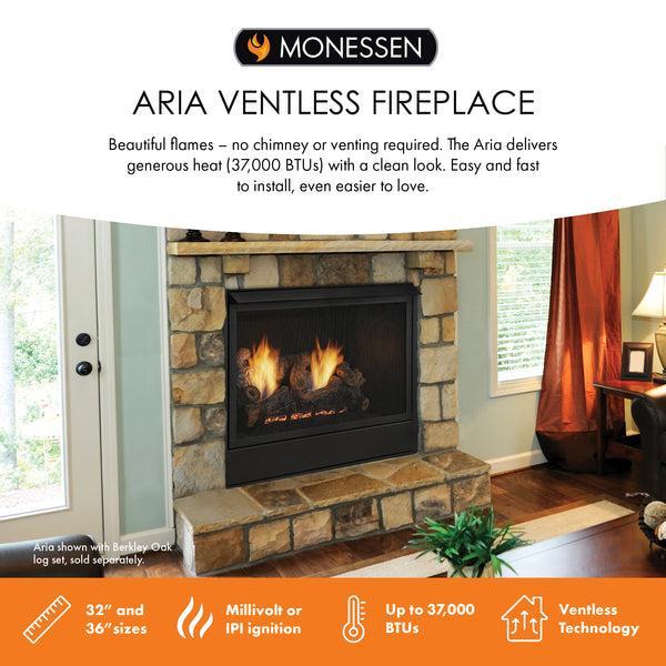 Monessen Aria 36" Traditional Vent Free Natural Gas Fireplace With IPI Ignition