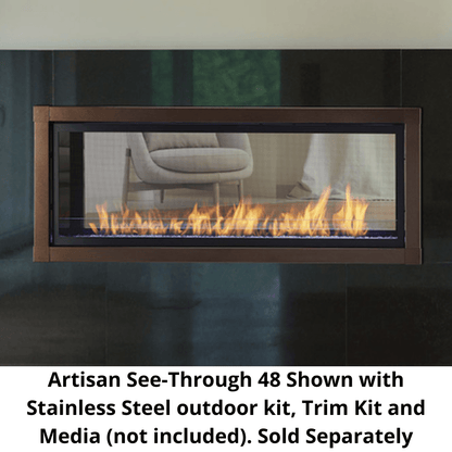 Monessen Artisan 48" Vent Free See-Through Liquid Propane Gas Linear Fireplace With IPI Plus Ignition