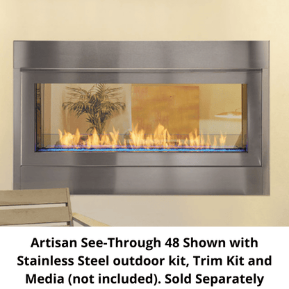 Monessen Artisan 48" Vent Free See-Through Liquid Propane Gas Linear Fireplace With IPI Plus Ignition