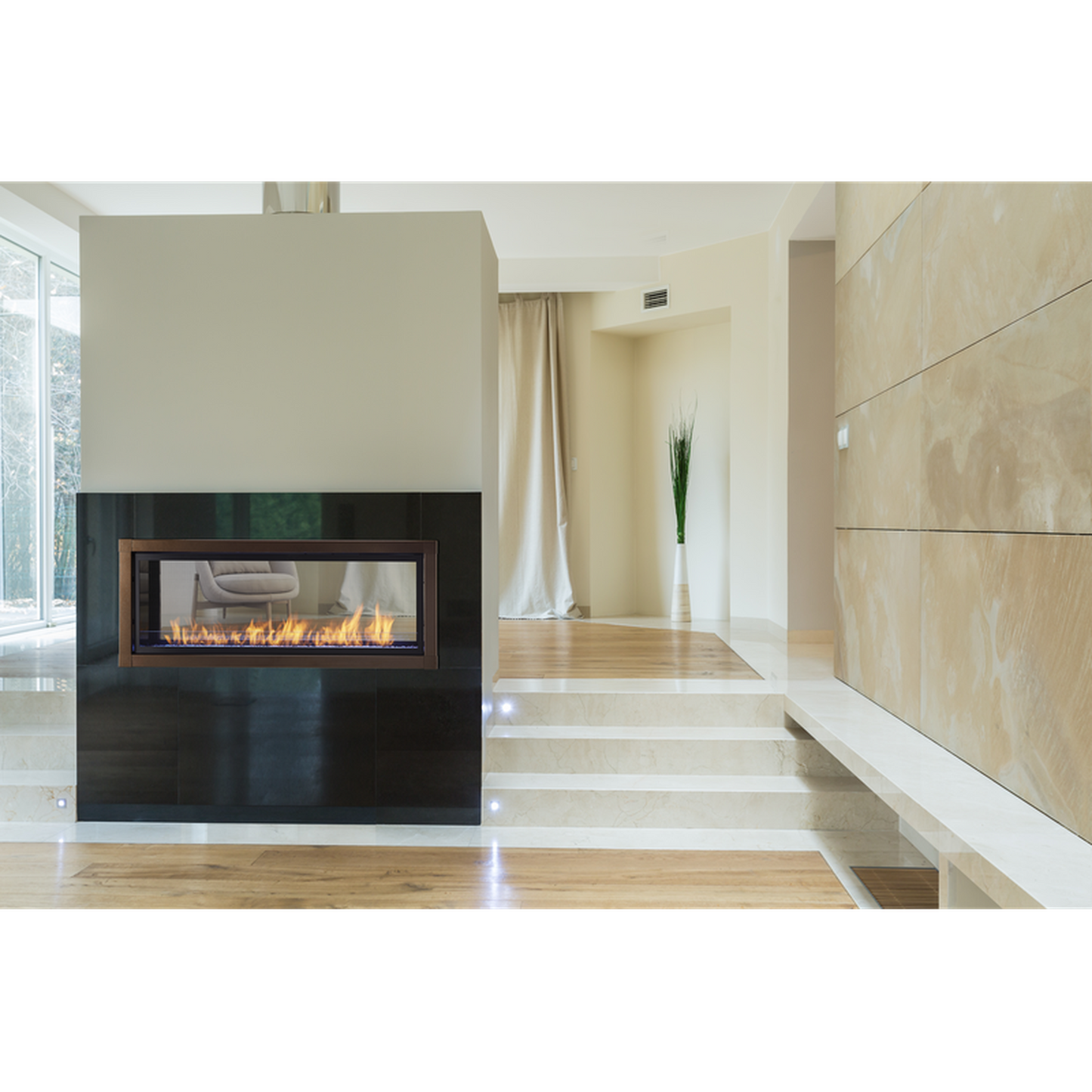 Monessen Artisan 48" Vent Free See-Through Liquid Propane Gas Linear Fireplace With IPI Plus Ignition