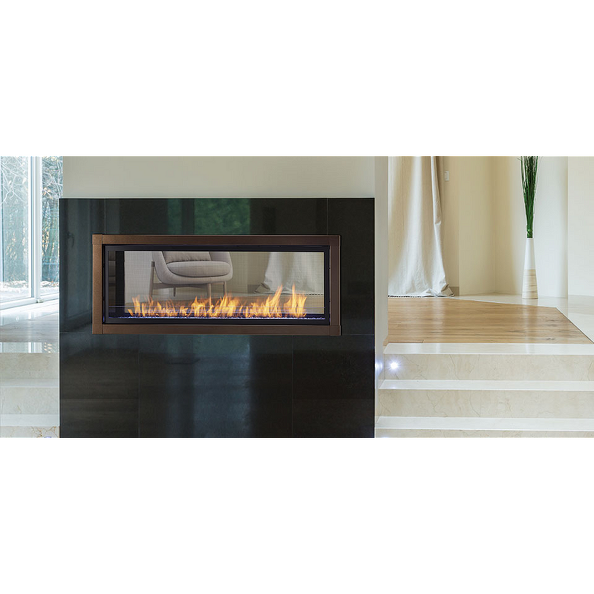 Monessen Artisan 48" Vent Free See-Through Liquid Propane Gas Linear Fireplace With IPI Plus Ignition