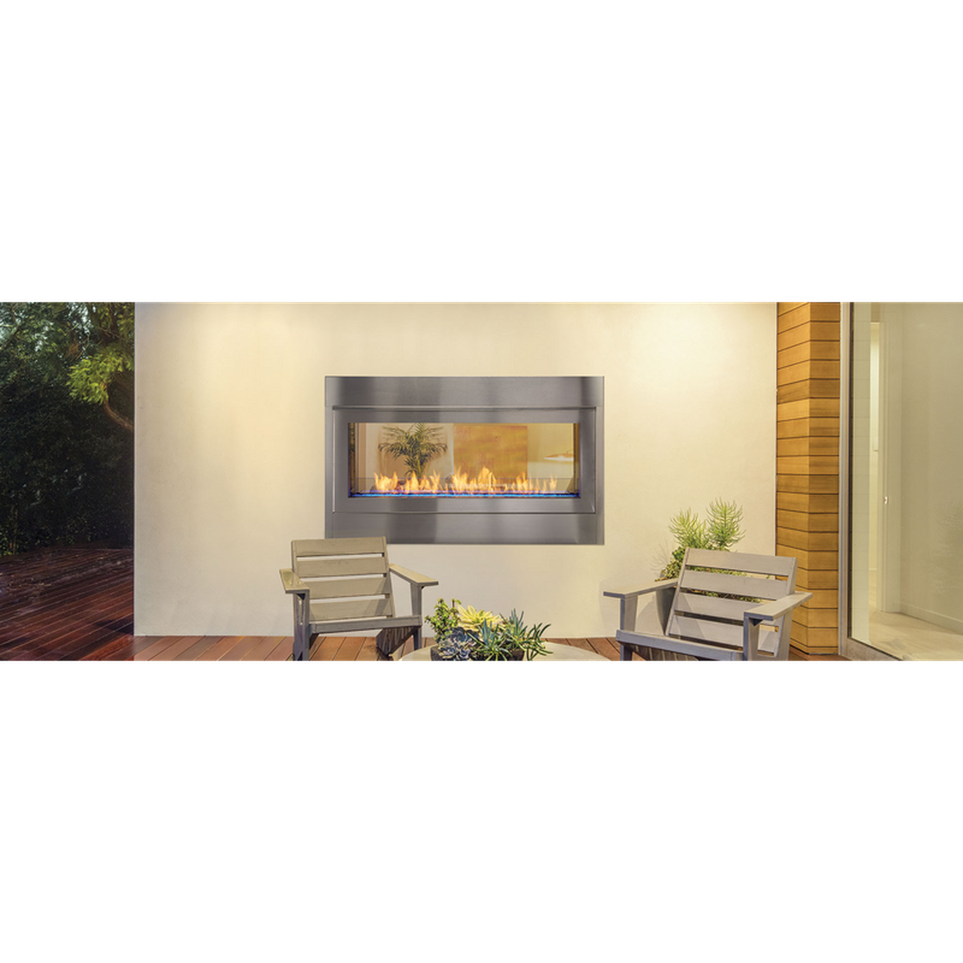 Monessen Artisan 48" Vent Free See-Through Liquid Propane Gas Linear Fireplace With IPI Plus Ignition