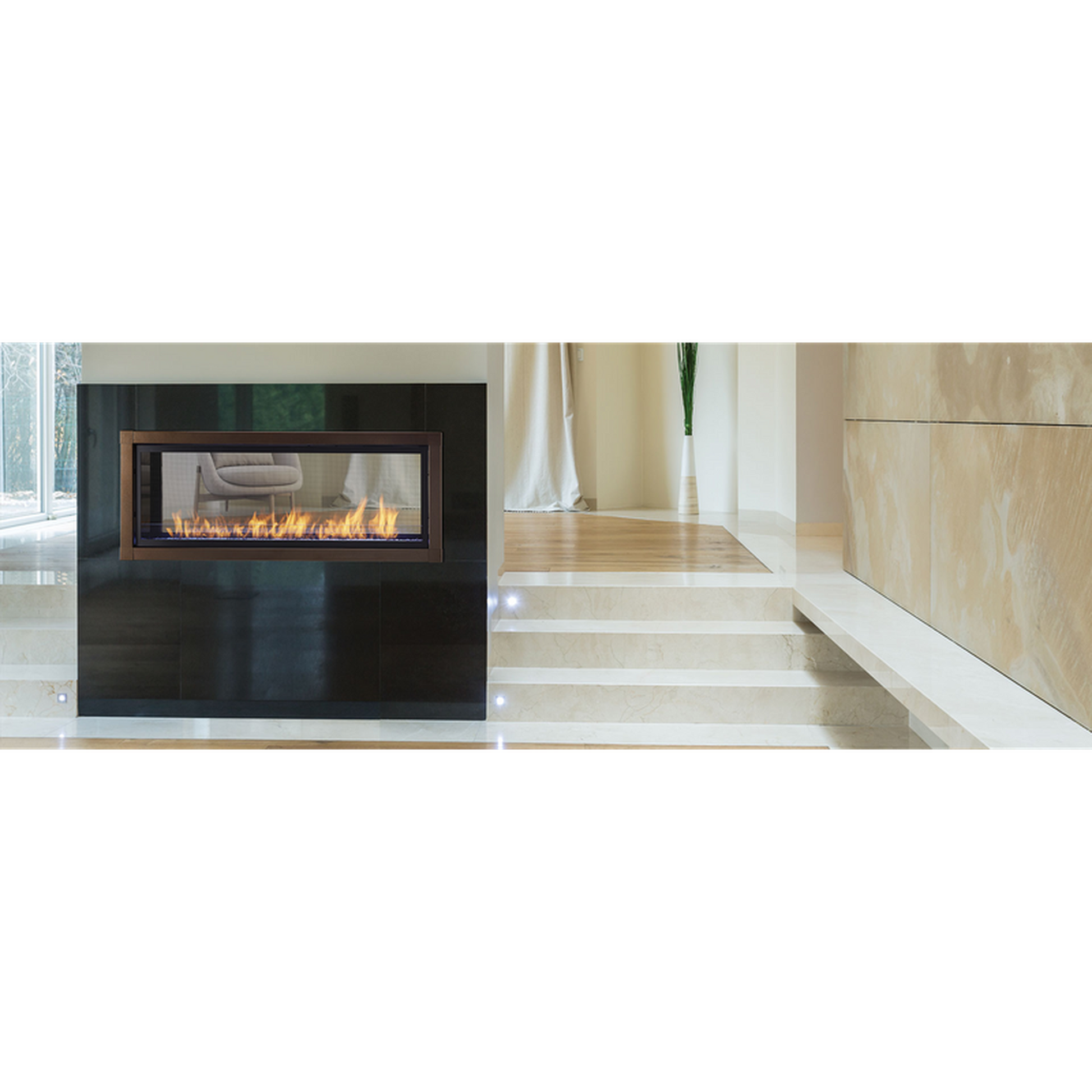 Monessen Artisan 48" Vent Free See-Through Liquid Propane Gas Linear Fireplace With IPI Plus Ignition
