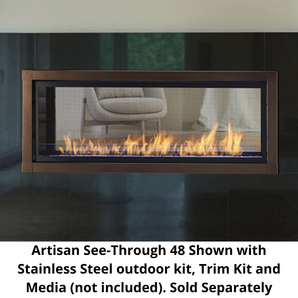 Monessen Artisan 48" Vent Free See-Through Natural Gas Linear Fireplace With IPI Plus Ignition