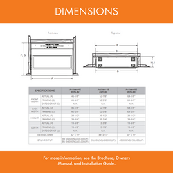 Monessen Artisan 60" Vent Free Liquid Propane Gas Linear Fireplace With IPI Plus Electronic Ignition