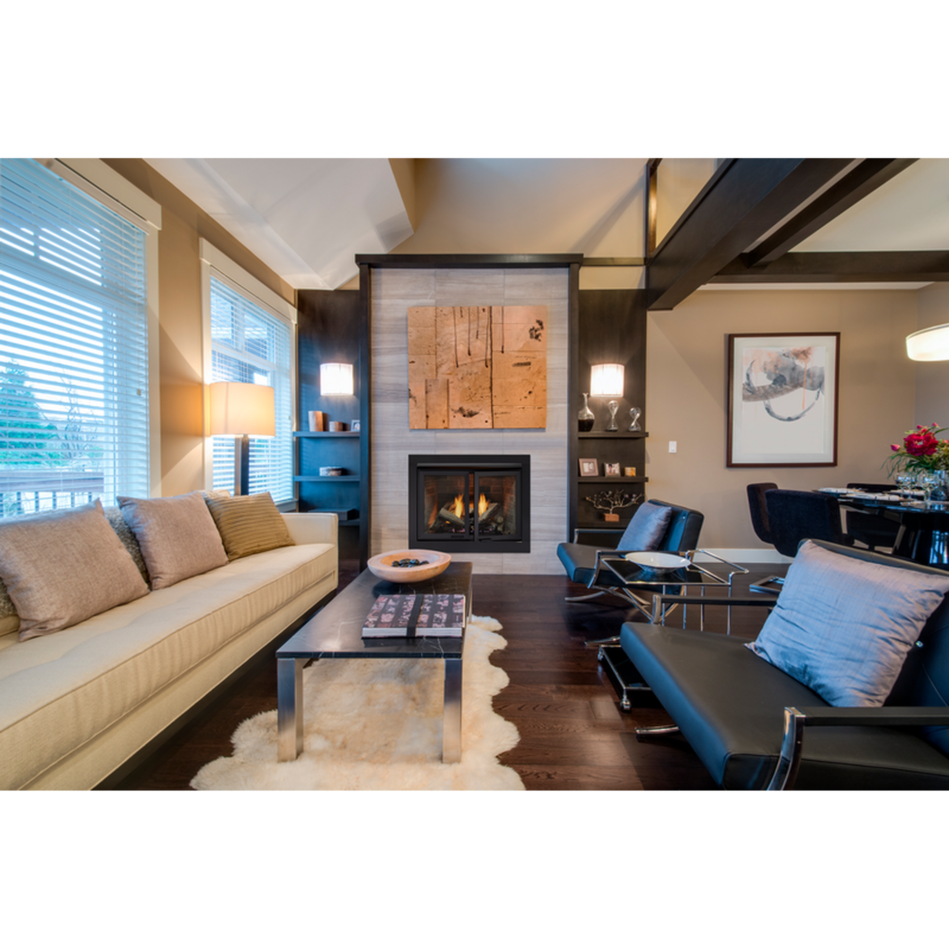 Monessen Attribute 42" Universal Circulating Vent Free Firebox With Radiant Face and Multitonal Gray Reversible Interior Panels