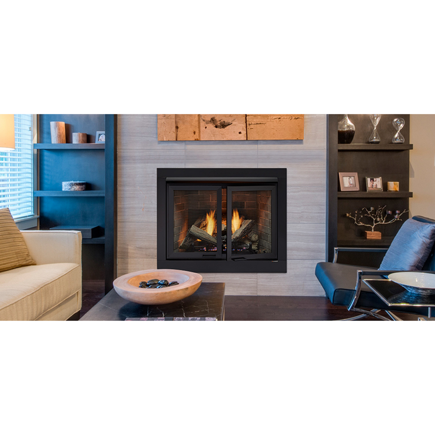 Monessen Attribute 42" Universal Circulating Vent Free Firebox With Radiant Face and Multitonal Gray Reversible Interior Panels