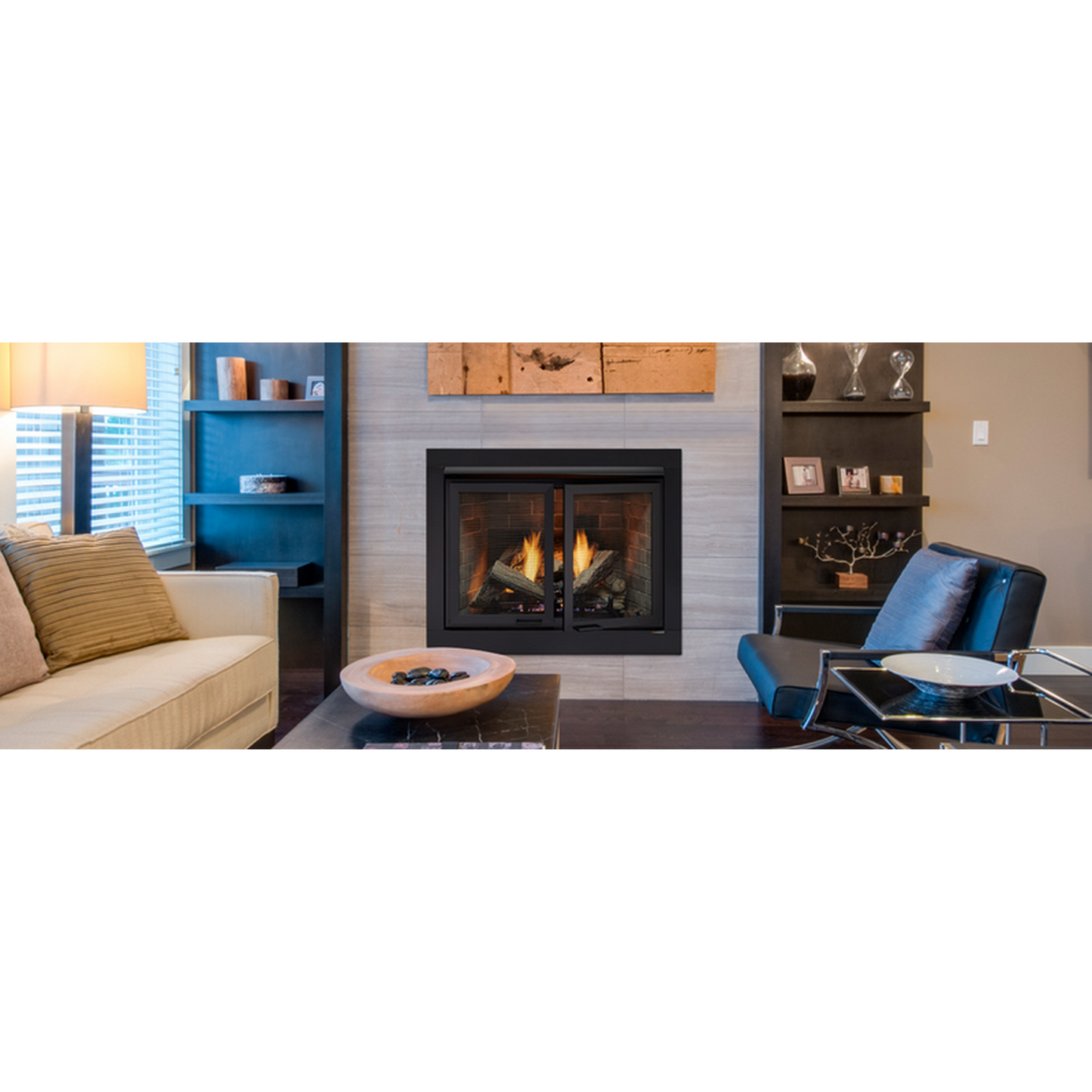 Monessen Attribute 42" Universal Circulating Vent Free Firebox With Radiant Face and Multitonal Gray Reversible Interior Panels
