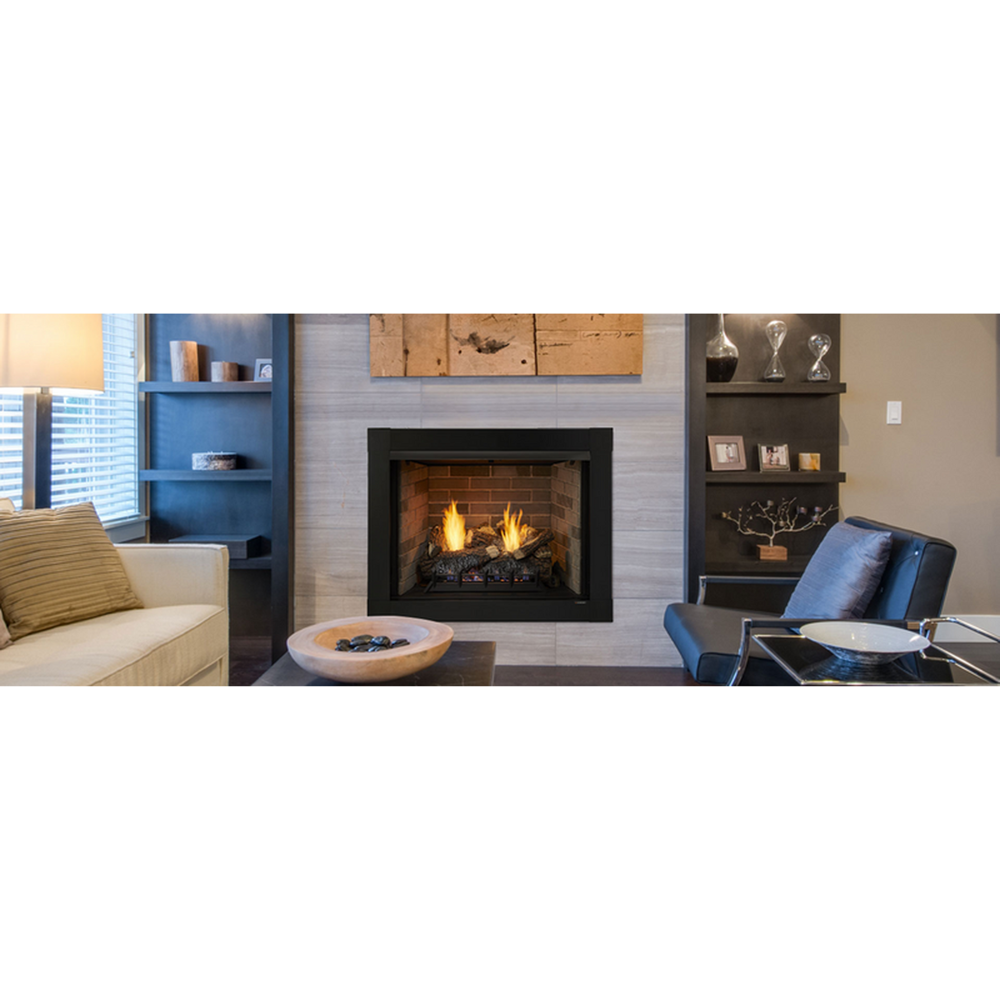 Monessen Attribute 42" Universal Circulating Vent Free Firebox With Radiant Face and Multitonal Gray Reversible Interior Panels