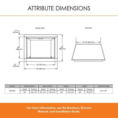 Monessen Attribute 42" Universal Circulating Vent Free Firebox With Radiant Face and Multitonal Gray Reversible Interior Panels