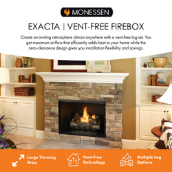 Monessen Exacta 42" Vent Free Circulating Clean Face Firebox with Stacked Traditional Interior Panels