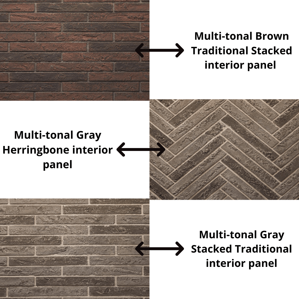 Monessen Lo-Rider 32" Clean Face Vent Free Gas Firebox With Cement Gray Stacked Traditional Interior Panels