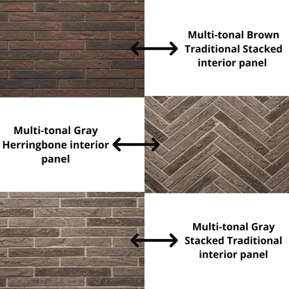 Monessen Lo-Rider 32" Clean Face Vent Free Gas Firebox With Cement Gray Stacked Traditional Interior Panels