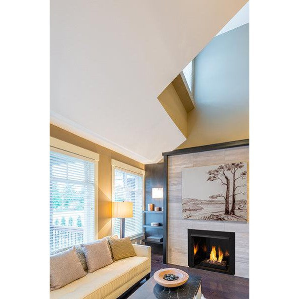 Monessen Lo-Rider 36" Clean Face Vent Free Gas Firebox With Cement Gray Stacked Traditional Interior Panels