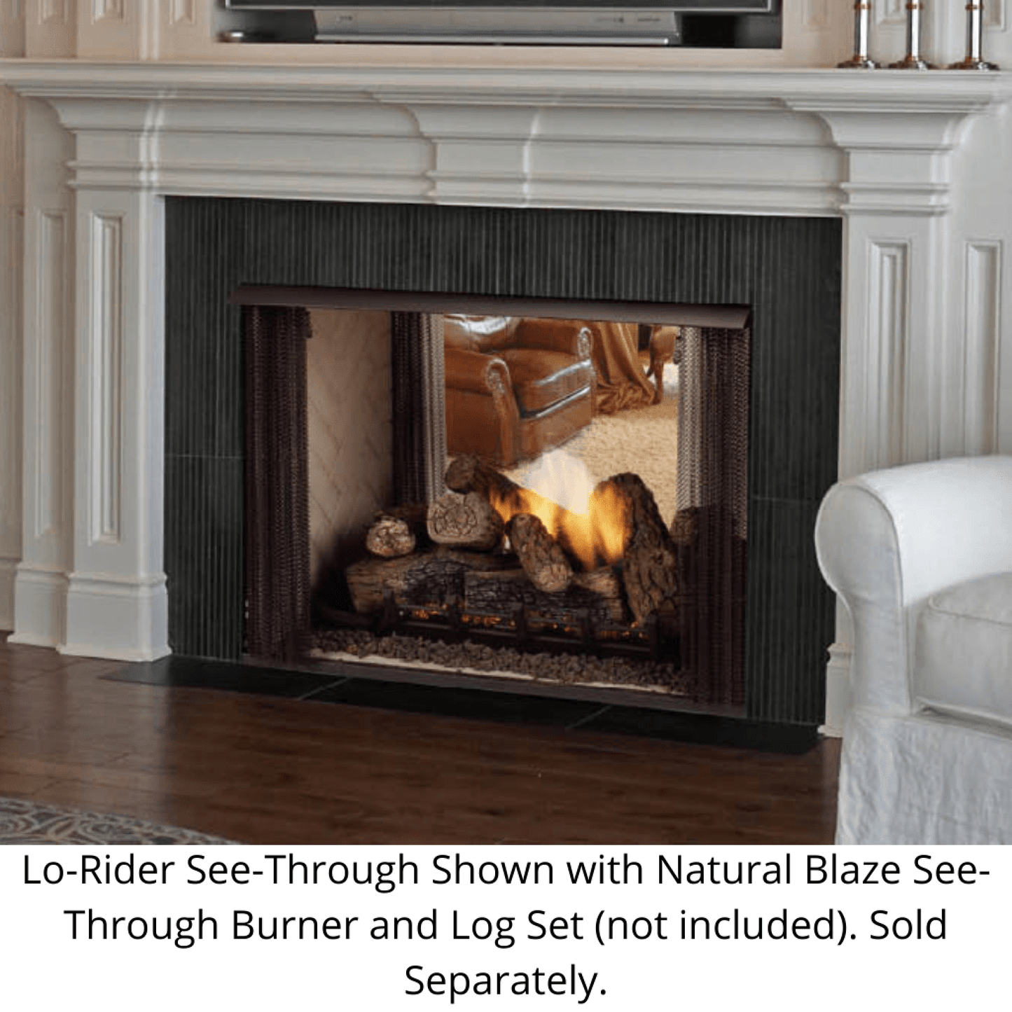 Monessen Lo-Rider 36" See Through Clean Face Vent Free Firebox With Traditional Refractory Firebrick