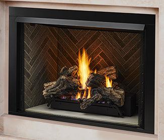 Monessen Lo-Rider 42" Clean Face Vent Free Gas Firebox With Multi-tonal Gray Stacked Traditional Fiber Interior Panels