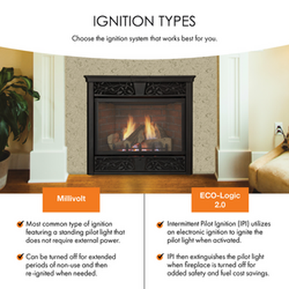 Monessen Symphony 32" Vent Free Traditional Natural Gas Fireplace With Millivolt Control System