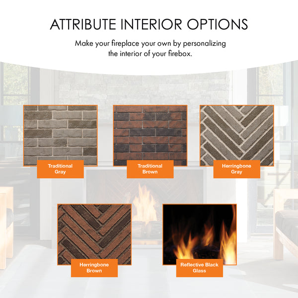 Monessen Attribute 42" Universal Circulating Vent Free Firebox With Radiant Face and Multitonal Brown Reversible Interior Panels