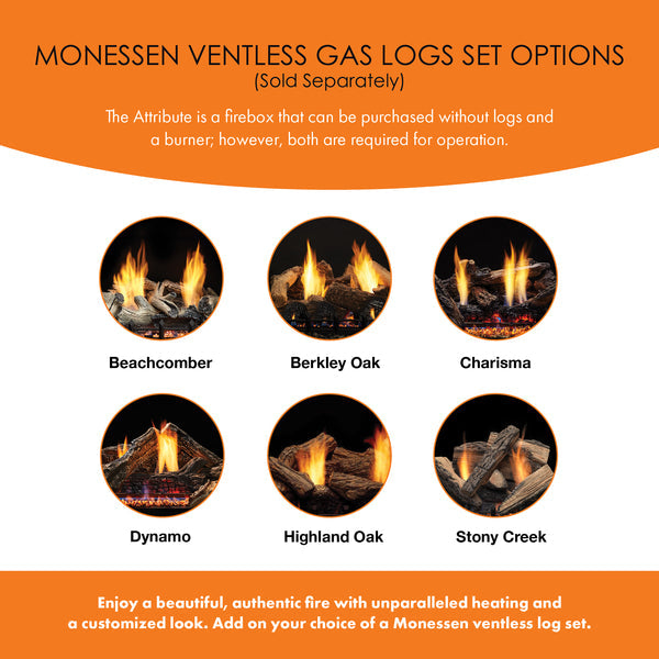 Monessen Attribute 42" Universal Circulating Vent Free Firebox With Radiant Face and Multitonal Brown Reversible Interior Panels