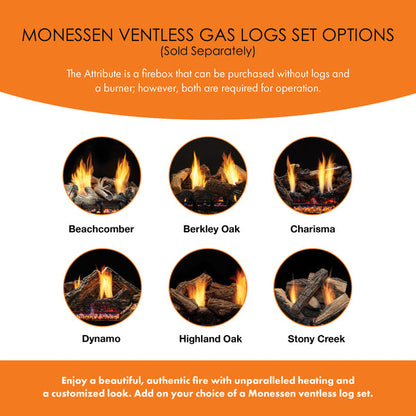 Monessen Attribute 42" Universal Circulating Vent Free Firebox With Radiant Face and Multitonal Brown Reversible Interior Panels