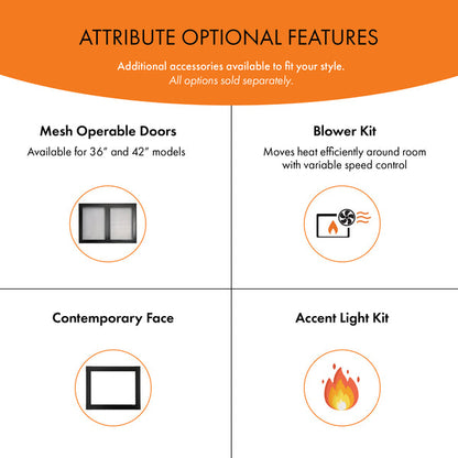 Monessen Attribute 42" Universal Circulating Vent Free Firebox With Radiant Face and Multitonal Brown Reversible Interior Panels