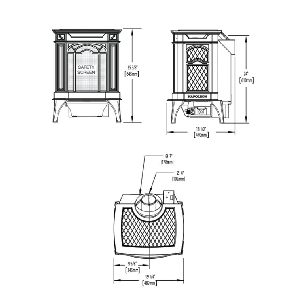 Napoleon 19" Arlington Direct Vent Cast Iron Gas Stove