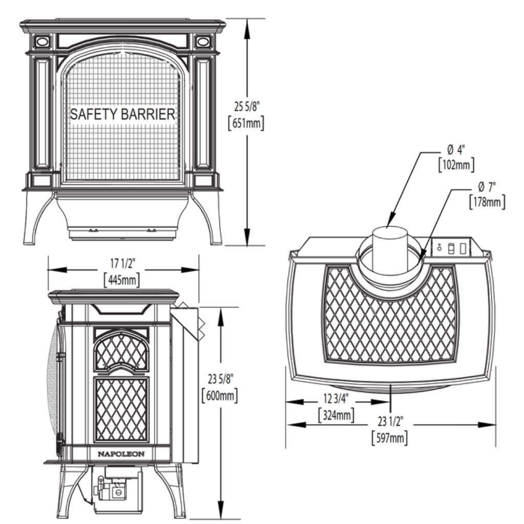 Napoleon 24" Bayfield Direct Vent Cast Iron Gas Stove