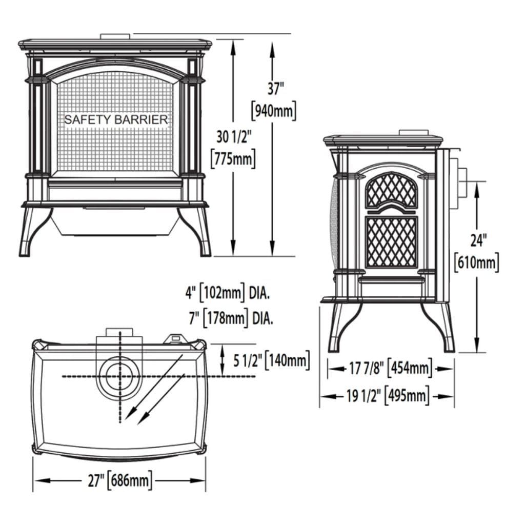 Napoleon 27" Knightsbridge Direct Vent Cast Iron Gas Stove