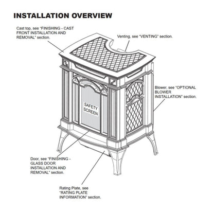 Napoleon Arlington 19" Metallic Black Direct Vent Cast Iron Gas Stove With Electronic Ignition