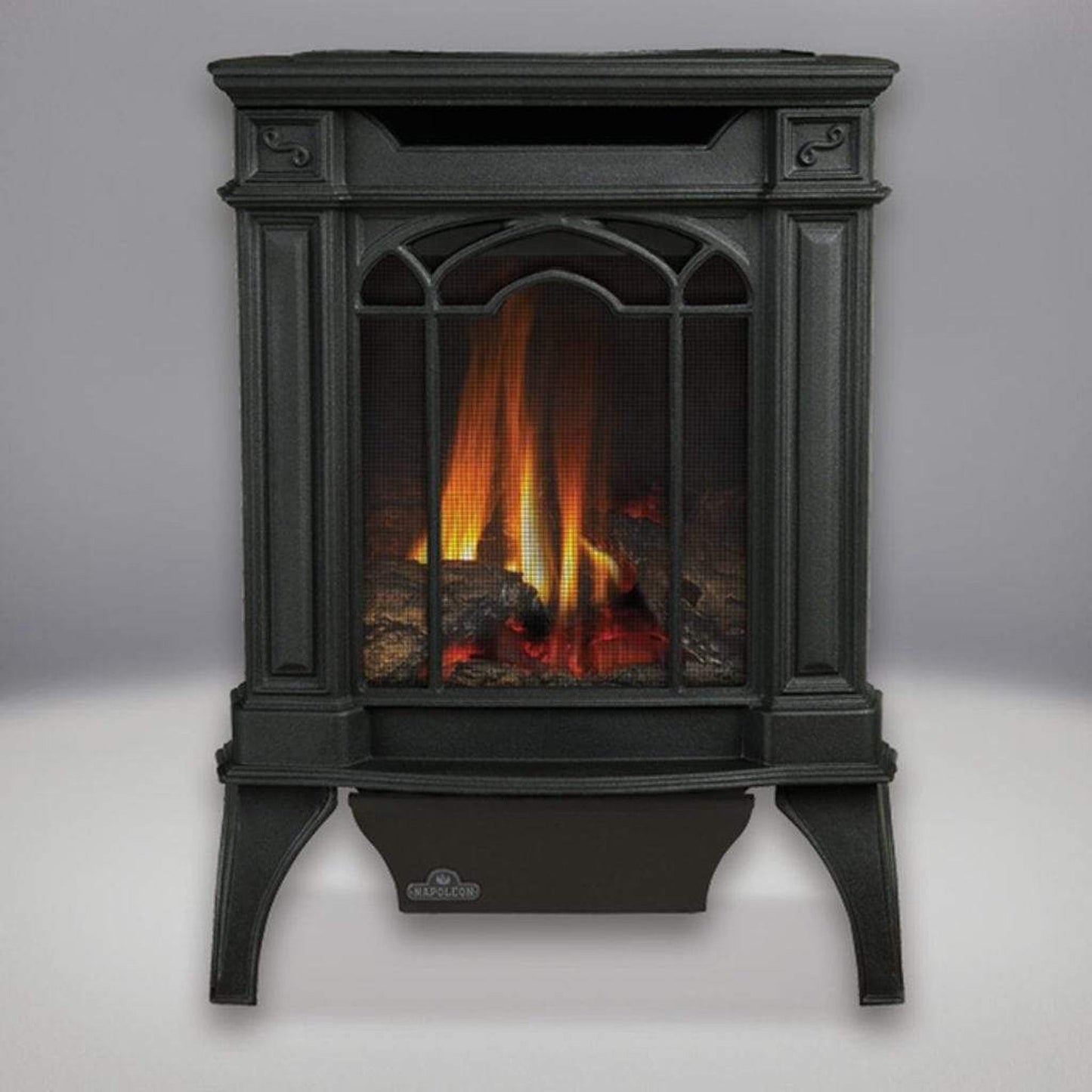 Napoleon Arlington 19" Metallic Black Direct Vent Cast Iron Gas Stove With Electronic Ignition