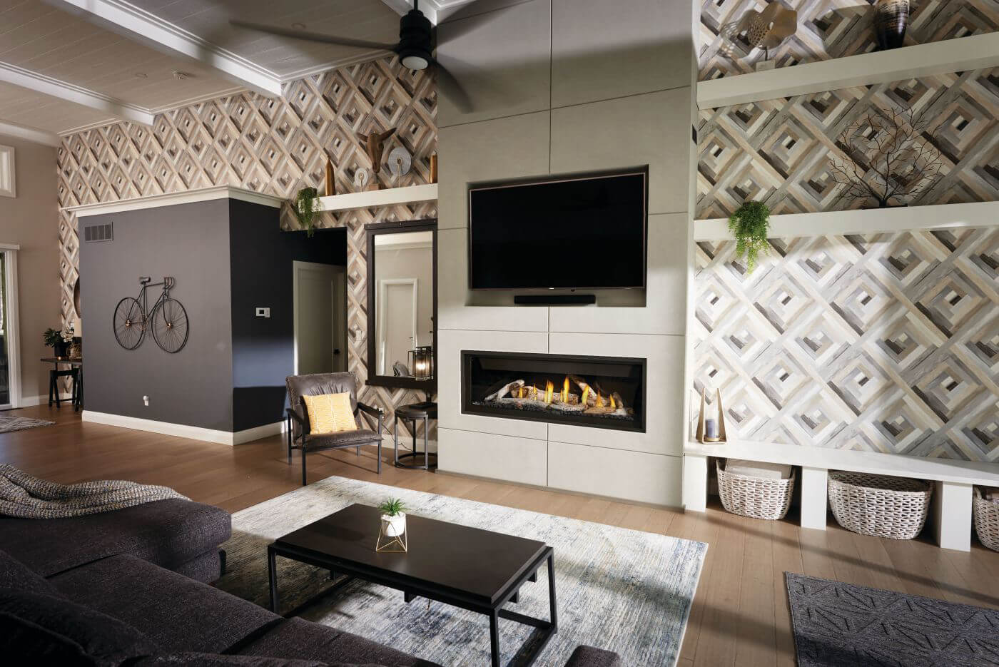 Napoleon Ascent Premium 56" Electronic Ignition, Natural Gas Direct Vent Linear Fireplace