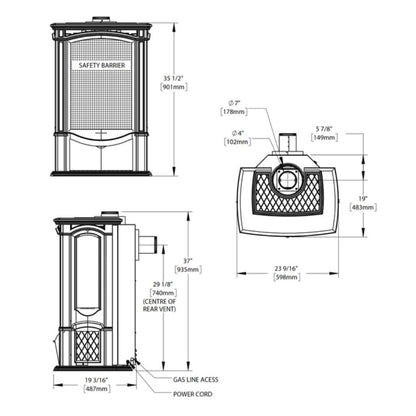 Napoleon Castlemore 24" Metallic Black Direct Vent Cast Iron Gas Stove