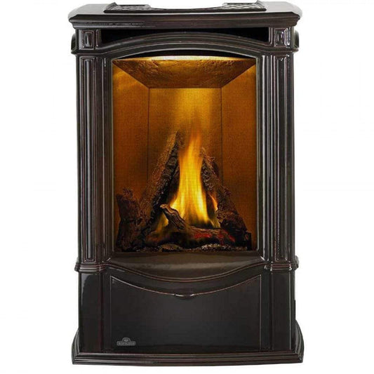 Napoleon Castlemore 24" Porcelain Majolica Brown Direct Vent Cast Iron Gas Stove