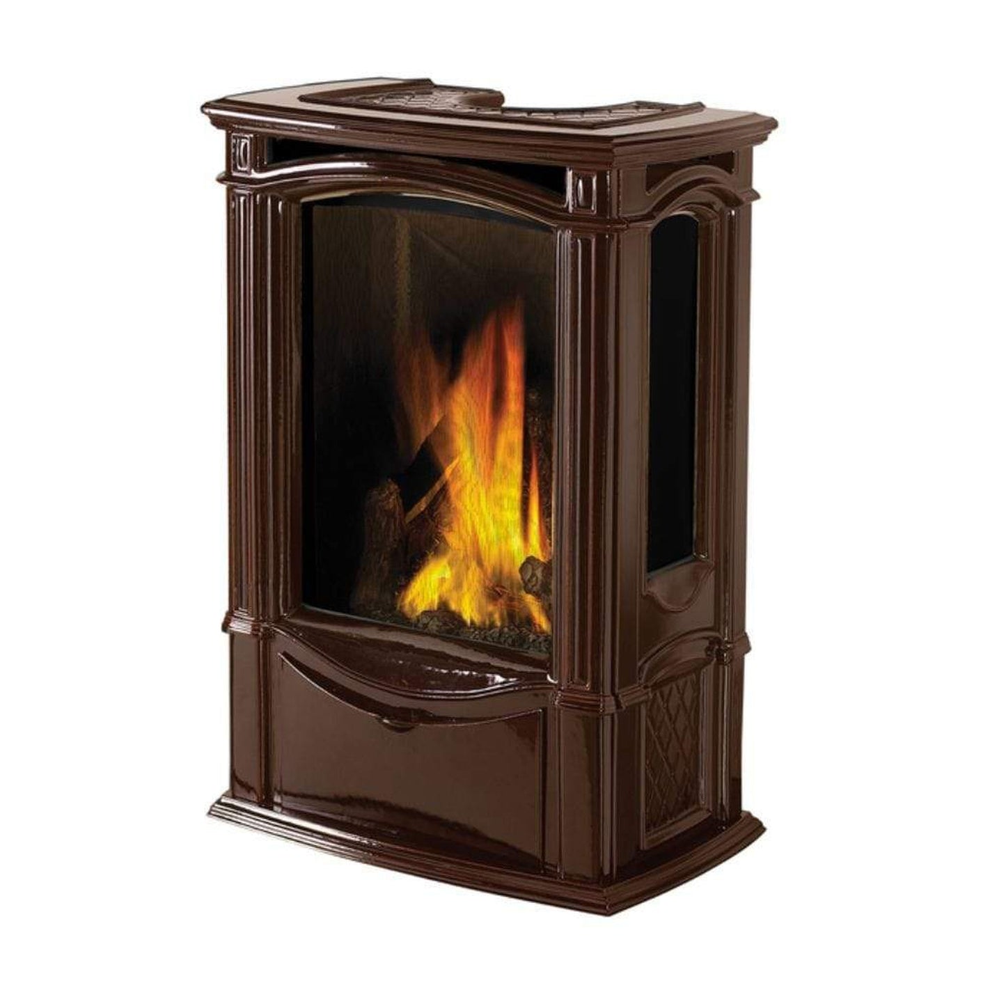 Napoleon Castlemore 24" Porcelain Majolica Brown Direct Vent Cast Iron Gas Stove