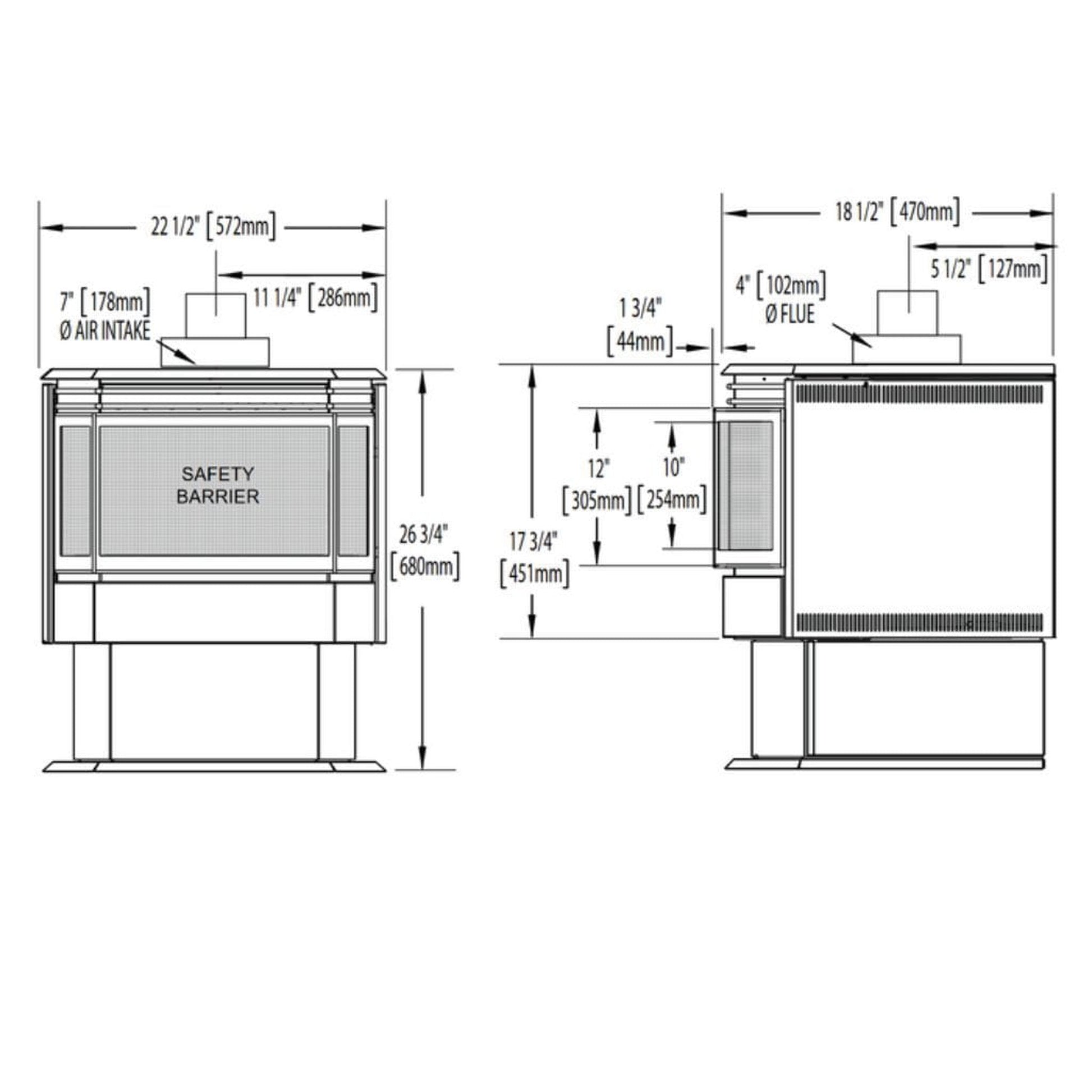 Napoleon Haliburton 23" Black Direct Vent Gas Stove With Millivolt Ignition