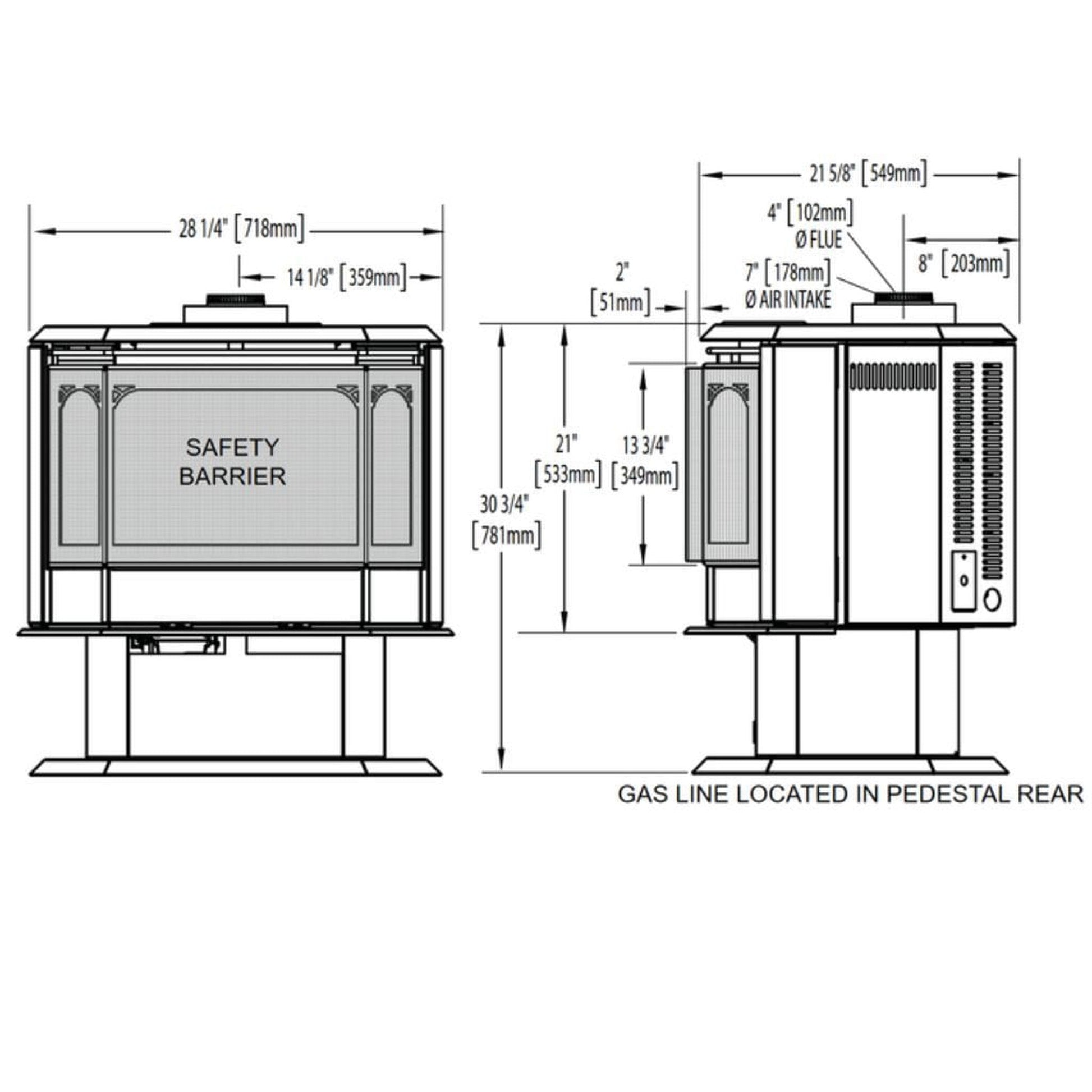 Napoleon Havelock 28" Black Direct Vent Gas Stove With Millivolt Ignition