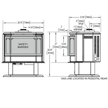 Napoleon Havelock 28" Black Direct Vent Gas Stove With Millivolt Ignition