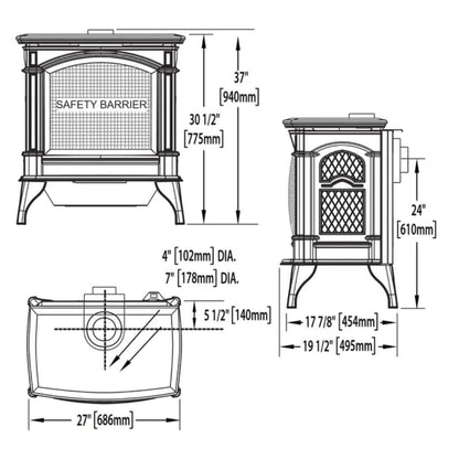 Napoleon Knightsbridge 27" Majolica Brown Direct Vent Cast Iron Gas Stove