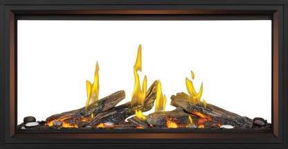 Napoleon Tall Linear Vector 50" See Through Direct Vent Natural Gas Fireplace With Luminous Logs