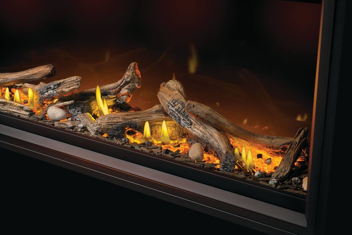 Napoleon Tall Linear Vector 62" Single Sided Direct Vent Natural Gas Fireplace With Luminous Logs